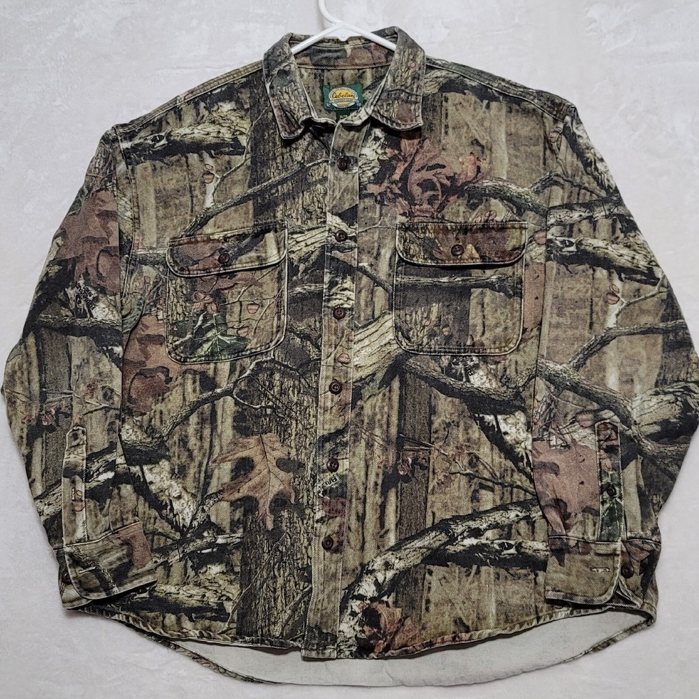 Cabela's Mens Shirt Size‎ XL Mossy Oak Long Sleeve Hunting Camouflage